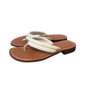 Bernardo Studio  Leather Thong Sandals White & Tan 9